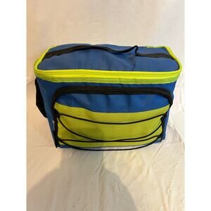 Insulated Lunch Bag Blue and Green 12x8" GUC Clean